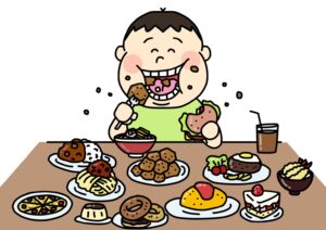 腸活とぽっこりお腹について、暴飲暴食は控えましょう。